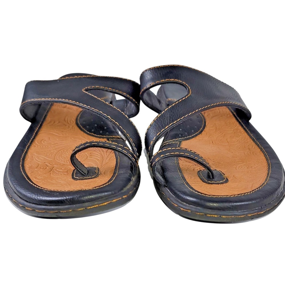 B.O.C Born Women's Black Toe Ring Sandals Laurina Slip On Shoes size 9 M - Picture 5 of 9